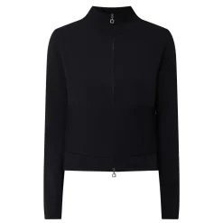 Panel Stretch Zip-Up Sweater