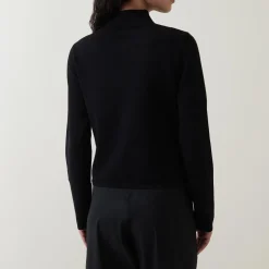 Panel Stretch Zip-Up Sweater