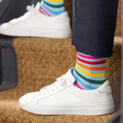 New SWOLE PANDA Pastel Stripe Socks