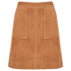 Patch Pocket Suede Skirt