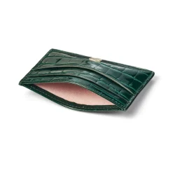Patent-Croc Shield Logo Leather Cardholder