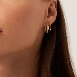 Discount MISSOMA Pave Ovate Huggie Earrings