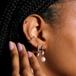 Sale ASTRID & MIYU Pearl & Crystal Drop Stud Earrings