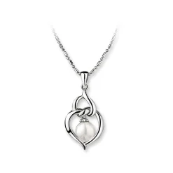 Best NEWBRIDGE SILVERWARE Pearl Heart Pendant