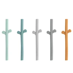 Fashion DONE BY DEER Peekaboo Silicone Straw Set