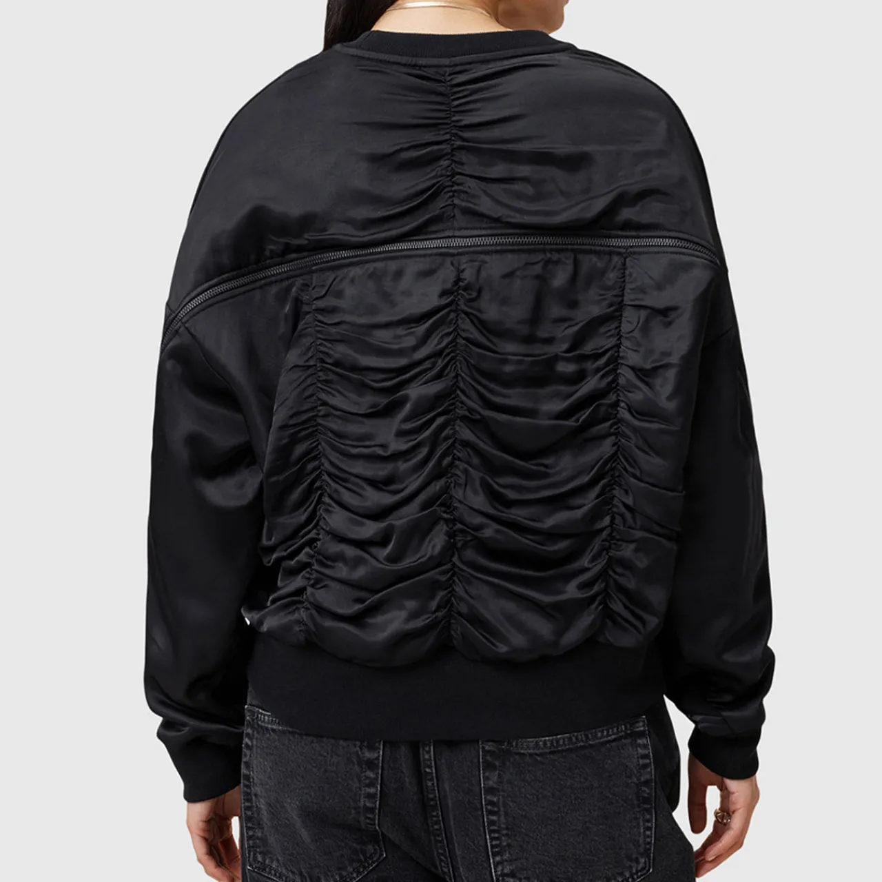 Clearance ALLSAINTS Peggy Hybrid Zip Sweatshirt