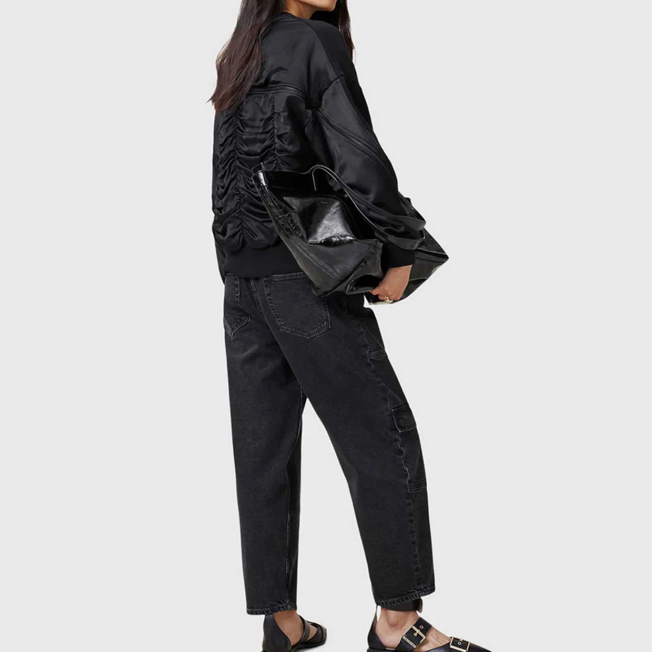 Clearance ALLSAINTS Peggy Hybrid Zip Sweatshirt