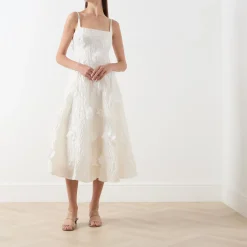 Discount SISTER JANE Petunia Flower Appliqué Flared Dress