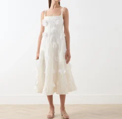 Discount SISTER JANE Petunia Flower Appliqué Flared Dress