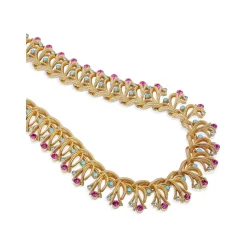 Sale NEWBRIDGE SILVERWARE Pink & Turquoise Stone Choker