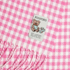 Pink Gingham Lambswool Baby Blanket