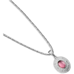 Best NEWBRIDGE SILVERWARE Pink Stone Pendant Necklace