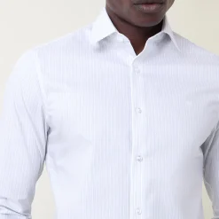 New CALVIN KLEIN Pinstripe CK Logo Formal Shirt