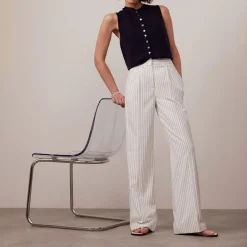 Hot MINT VELVET Pinstripe Wide Leg Trousers