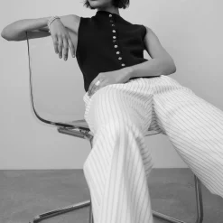 Hot MINT VELVET Pinstripe Wide Leg Trousers