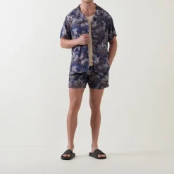 New BOSS Piranha Print Drawstring Swim Shorts