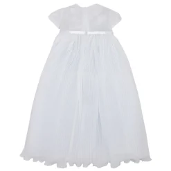Pleated Christening Gown And Bonnet