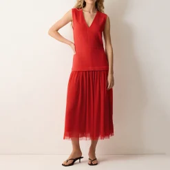 Outlet JIGSAW Pleated Hybrid Dress