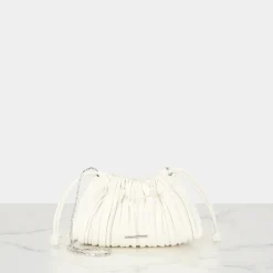 Plisse Drawstring Crossbody Bag