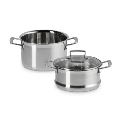 Discount LE CREUSET 3-ply Stainless Steel Casserole Dish with Steamer and Lid 20cm