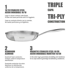 Fashion TRAMONTINA 3-Ply Stainless Steel Frying Pan 26cm