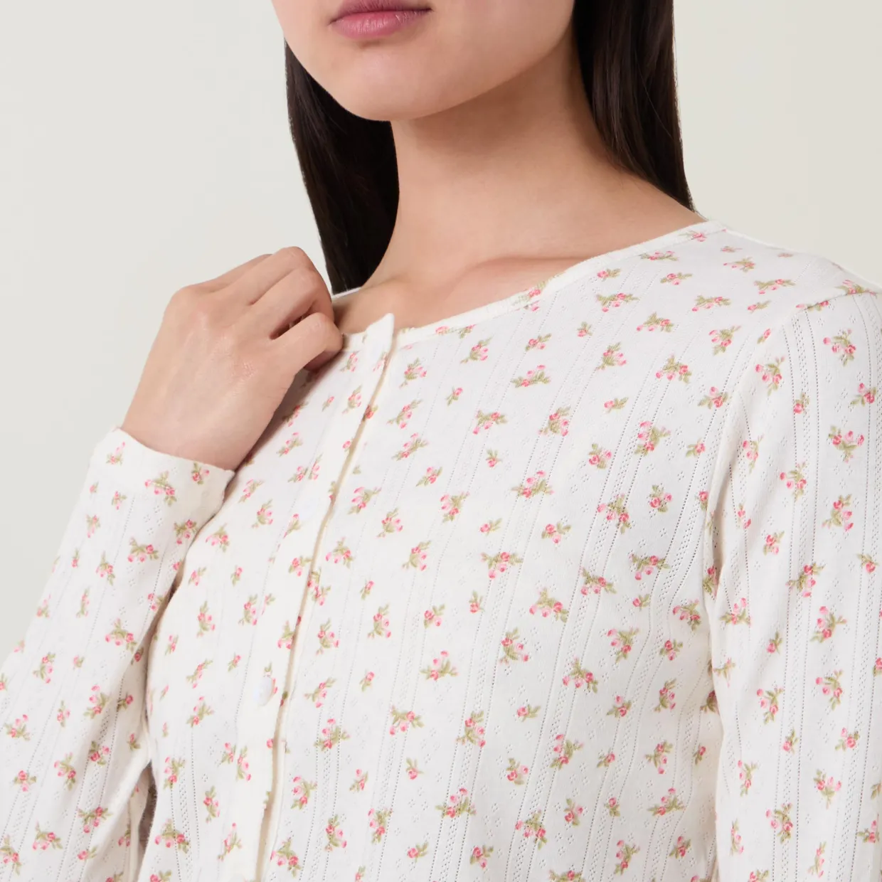 Pointelle Rose Long Pyjama Set