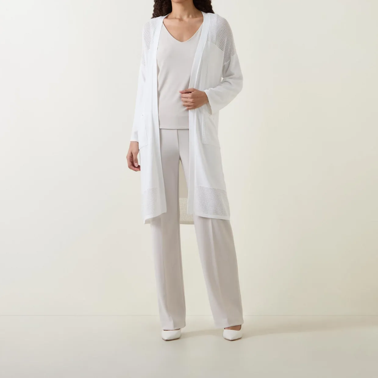 Pointelle-Stitch Cardigan