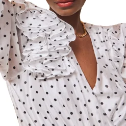 Discount RO&ZO Polka Dot Frill Detail Bodysuit
