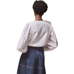 Discount RO&ZO Polka Dot Frill Detail Bodysuit