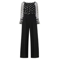 Clearance JOSEPH RIBKOFF Polka Dot Mesh Jumpsuit