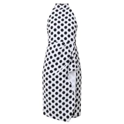 Sale JOSEPH RIBKOFF Polka Dot Pleated Pencil Dress