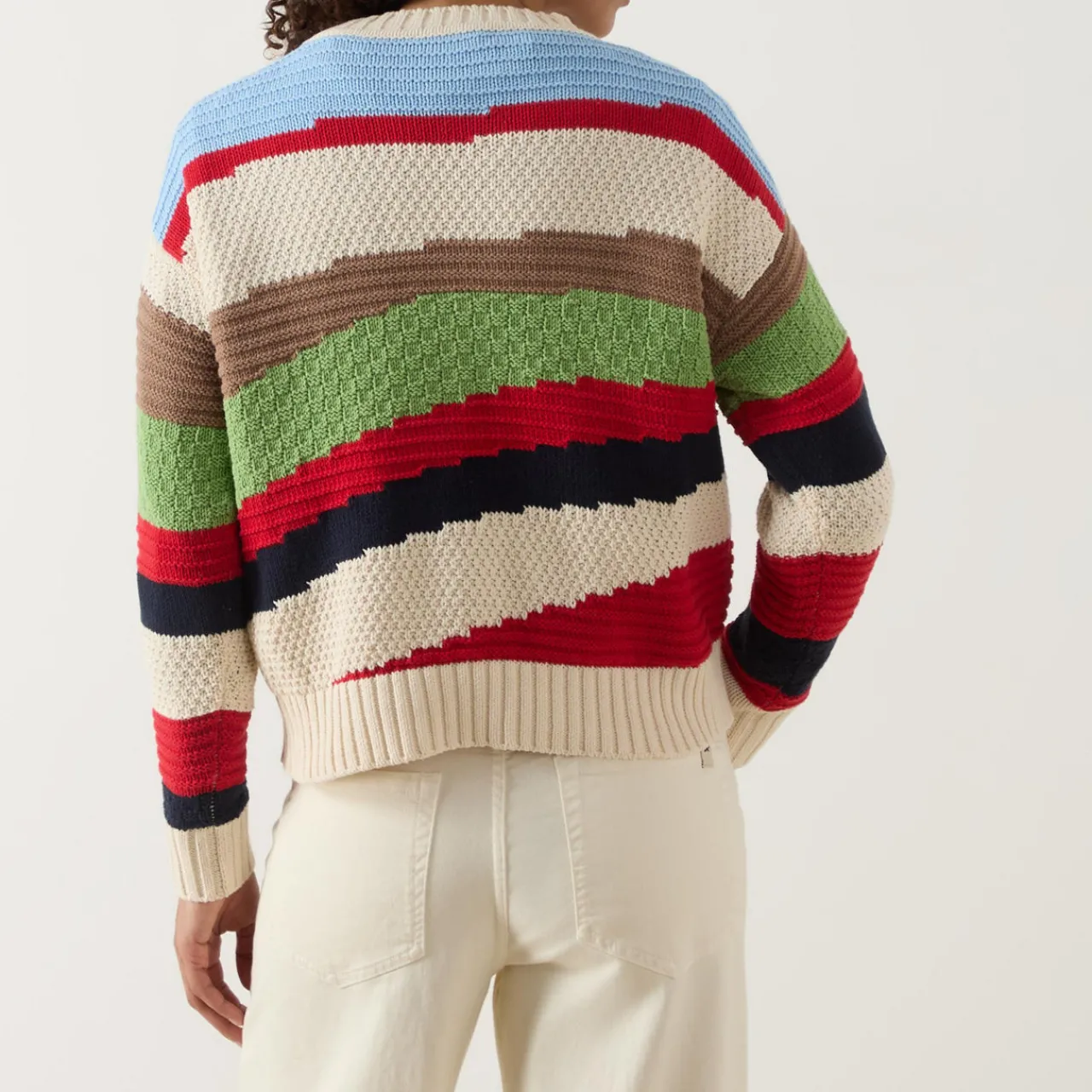 Fashion WEEKEND MAX MARA Polo Asymmetric Stripe Sweater