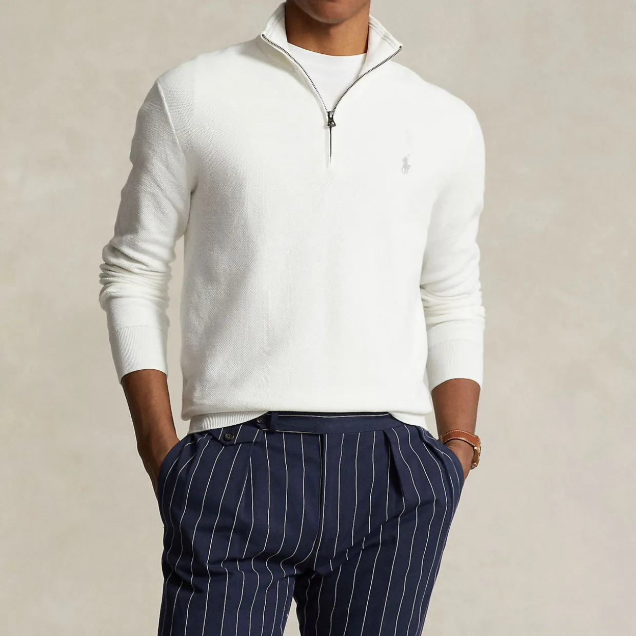 Polo Player Logo Half-Zip Sweater