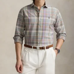Hot POLO RALPH LAUREN Polo Player Logo Oxford Check Shirt