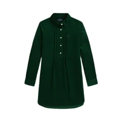Polo Player Logo Pintucked Corduroy Dress 8-12 Years