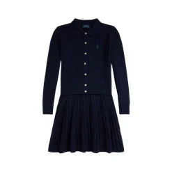 New POLO RALPH LAUREN Polo Pony Logo Cardigan & Skirt Two-Piece Set 6-12 Years