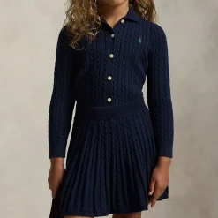New POLO RALPH LAUREN Polo Pony Two-Piece Cardigan & Skirt Set 3-6 Years