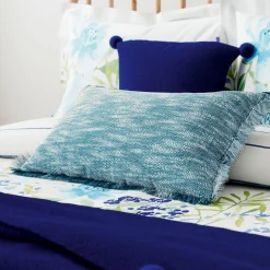 Pom Pom Cushion Navy