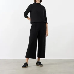 Ponte Cropped Wide Leg Pant