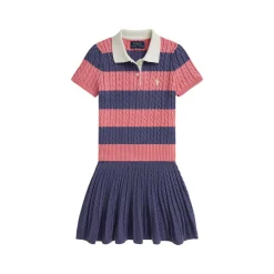 Pony Logo Cable Polo Sweater & Skirt Two-Piece Set 3-6 Years