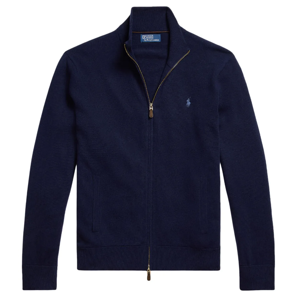 Pony Logo Zip-Up Wool Sweater