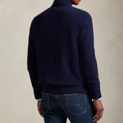 Pony Logo Zip-Up Wool Sweater