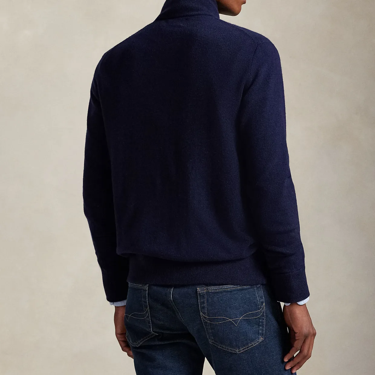 Pony Logo Zip-Up Wool Sweater