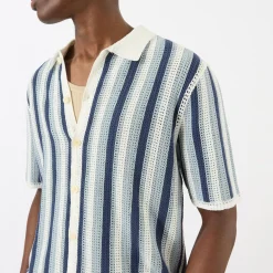 Fashion WAX LONDON Porto Striped Knitted Shirt