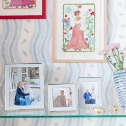 Outlet ADDISON ROSS Powder Blue Enamel & Silver Curve Frame 5x7