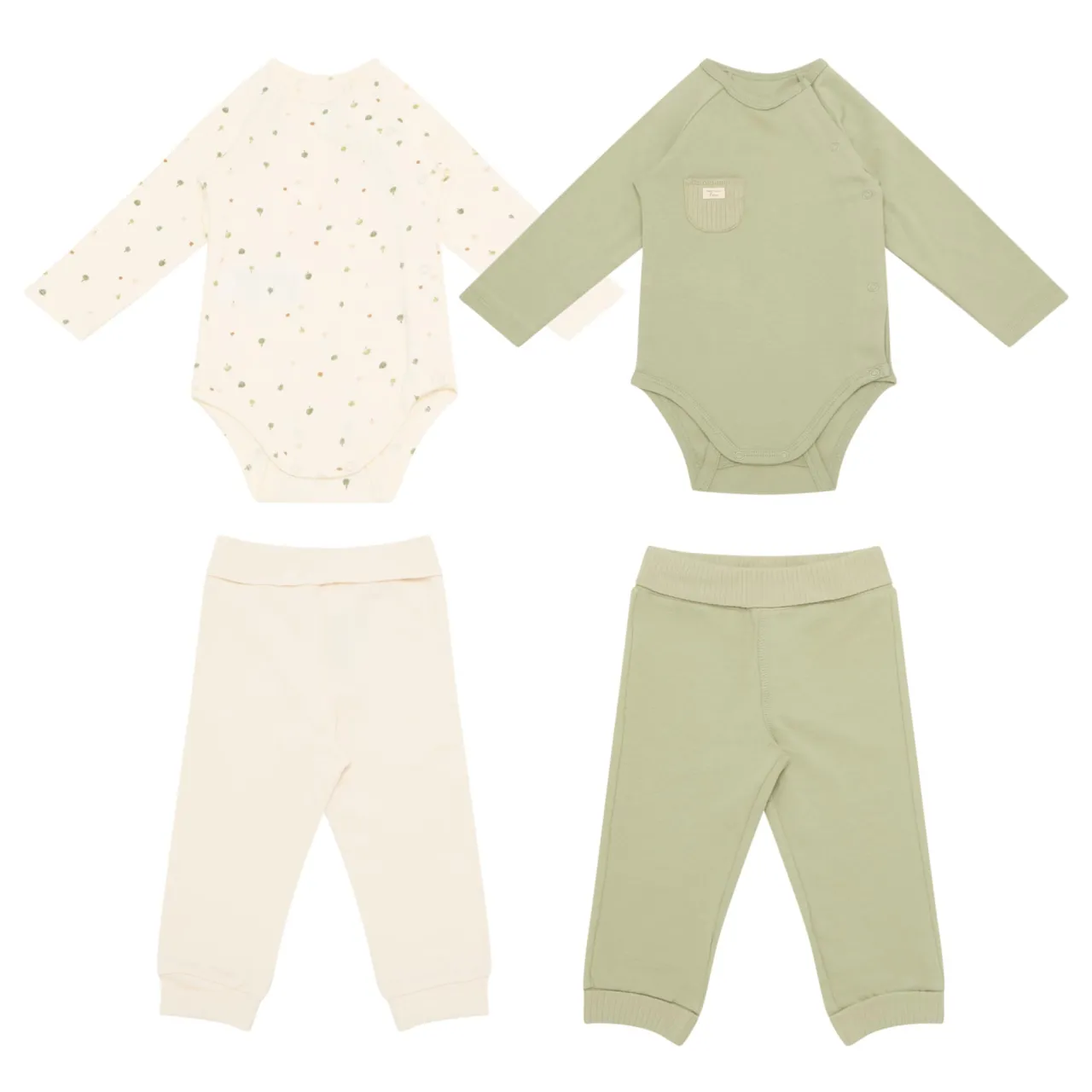 New MAYORAL Printed Bodysuits & Sweatpants Four-Piece Set