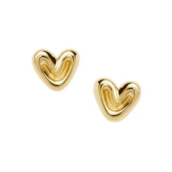 Puffy Heart 18kt Gold Vermeil Earrings