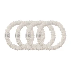 Pure Silk Skinny Scrunchies - White
