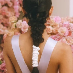 Pure Silk Skinny Scrunchies - White