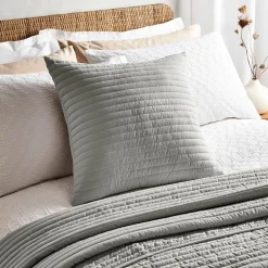 Discount BIANCA Quilted Lines Cushion Silver